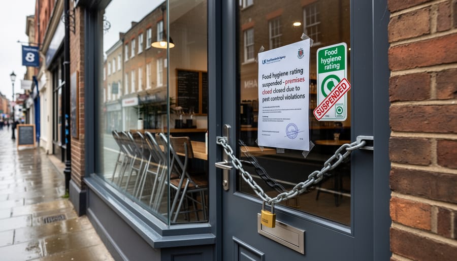 Food Standards Agency hygiene rating certificate displayed on coffee shop wall